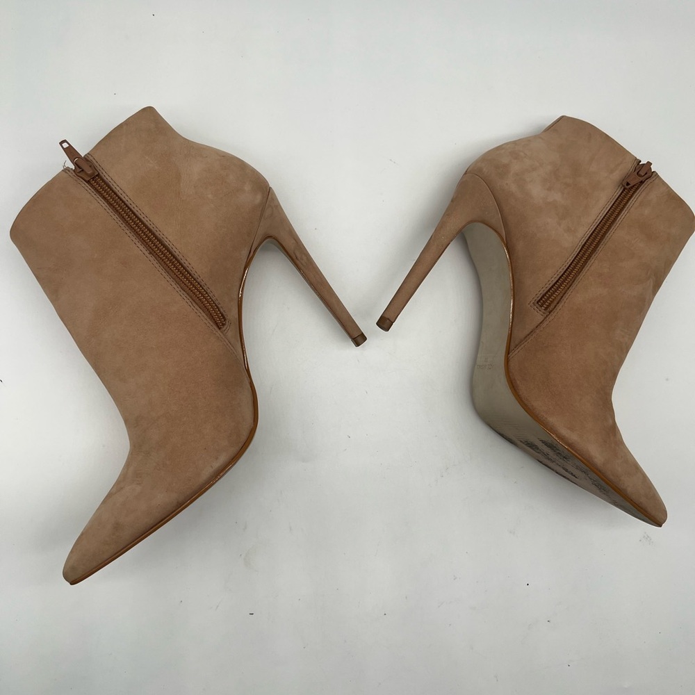 Steve Madden Tan Suede Pointed Toe Ankle Booties Stiletto Heel Size 9 - Picture 4 of 16